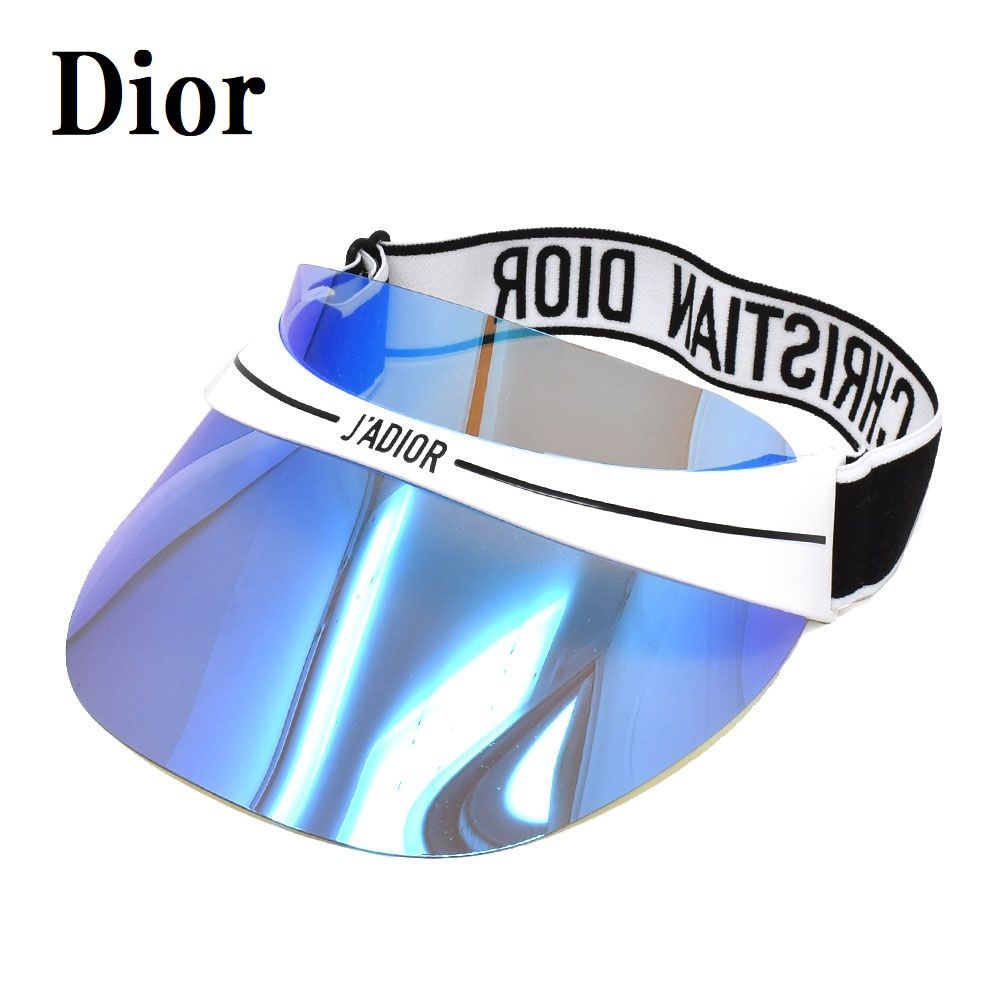 ディオール Dior CLUB1 G0Y VISOR クラブ サンバイザー サングラス UVカット 紫外線対策 ホワイト ブルーミラー