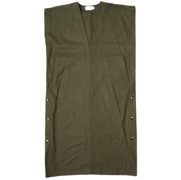 SACRA サクラ 23AW HIGH COUNT MELTON OP ハイカウントメルトンワンピース 123608041 38 カーキ スキッパー ロング ドレス トップス g20619