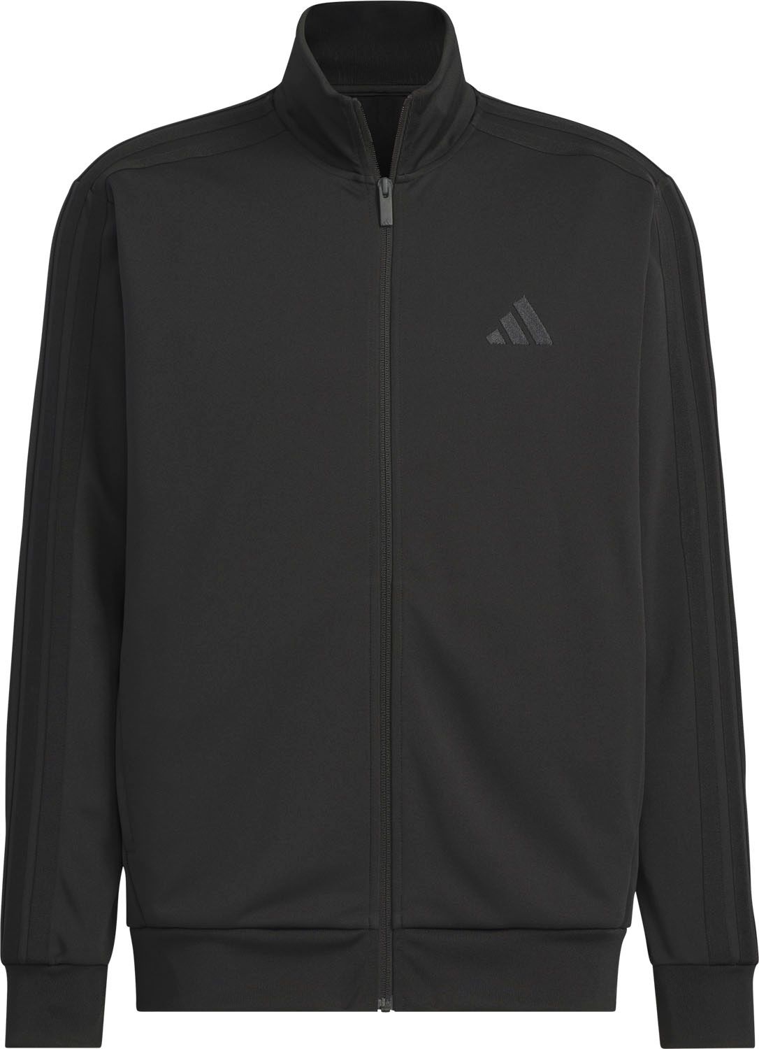 アディダス adidas スリーストライプス レギュラーフィット ダブルニット トラックジャケット ジャージ 上着 羽織 メンズ 男性用 ストレッチ性 トレーニング 筋トレ  JZR00 JV6980 ブラック/ブラ