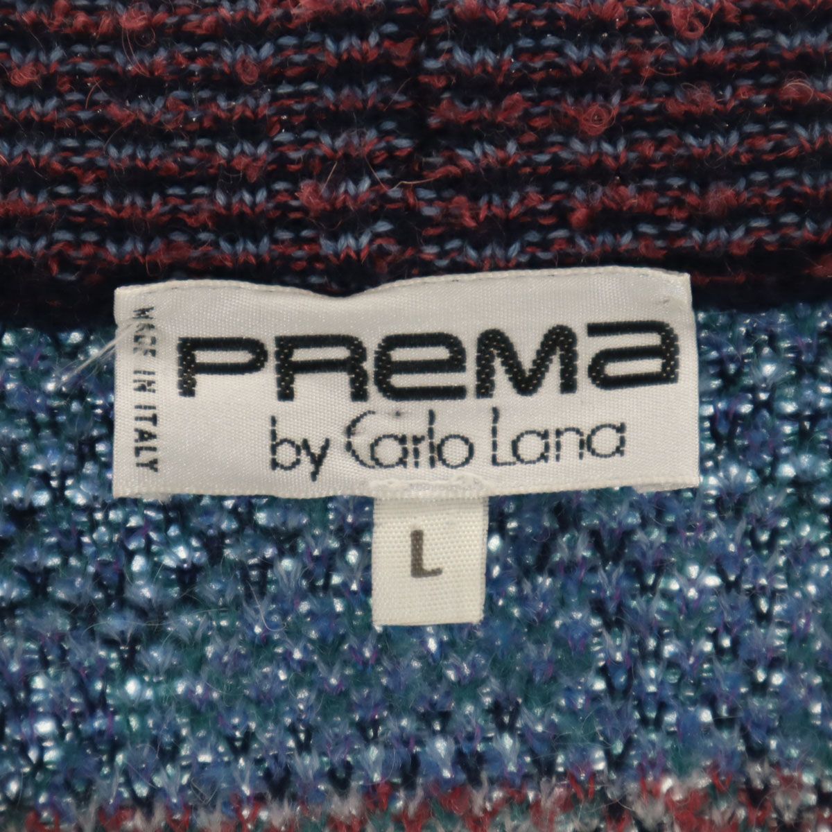 PREMA by CailoLana 90s イタリア製 オールド 総柄 長袖 Vネック