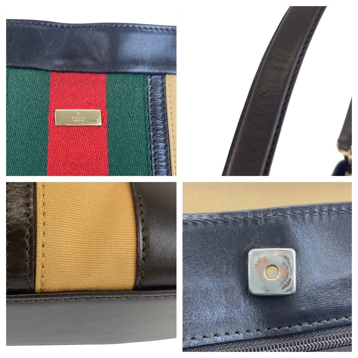 美品 GUCCI グッチ シェリーライン ベージュ ブラウン ゴールド