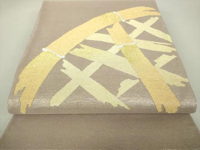 平和屋着物○爪掻き本綴れ 太鼓柄袋帯 煌峯 籬文 金