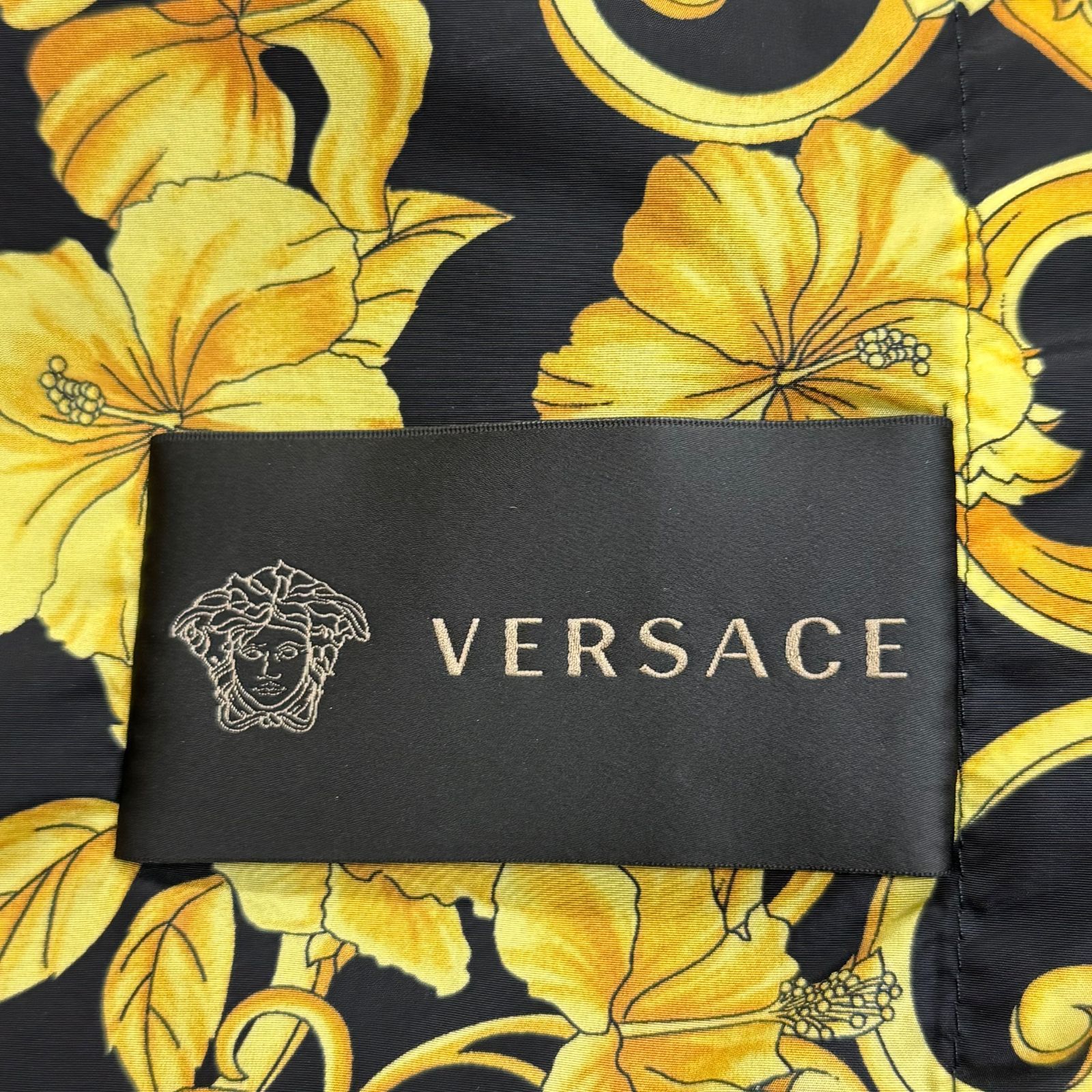 VERSACE 総柄 ナイロン ジップ パーカー フードジャケット