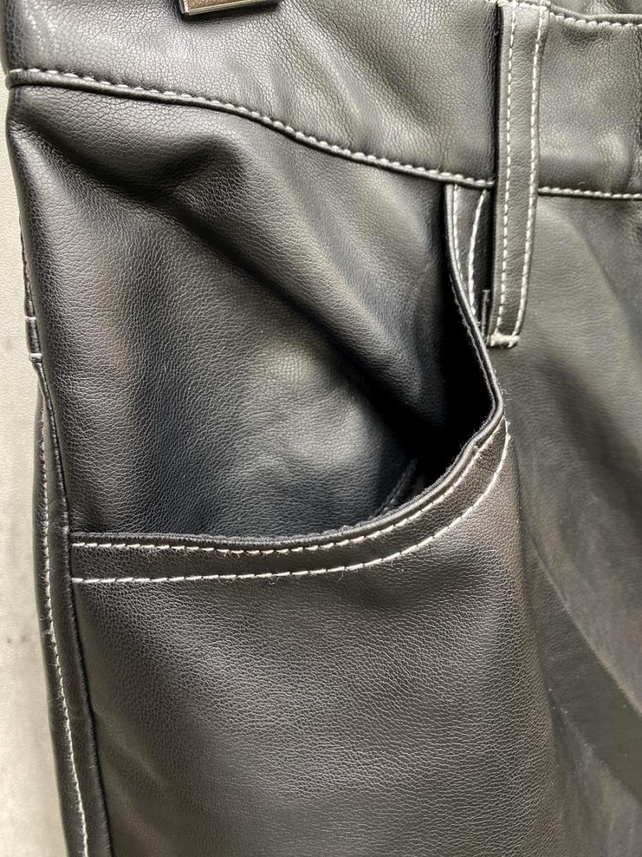 MAISON SPECIAL メゾン 21232465101 フェイクレザー ストレート パンツ size36 黒 レディース DECORATOM_COM_BR