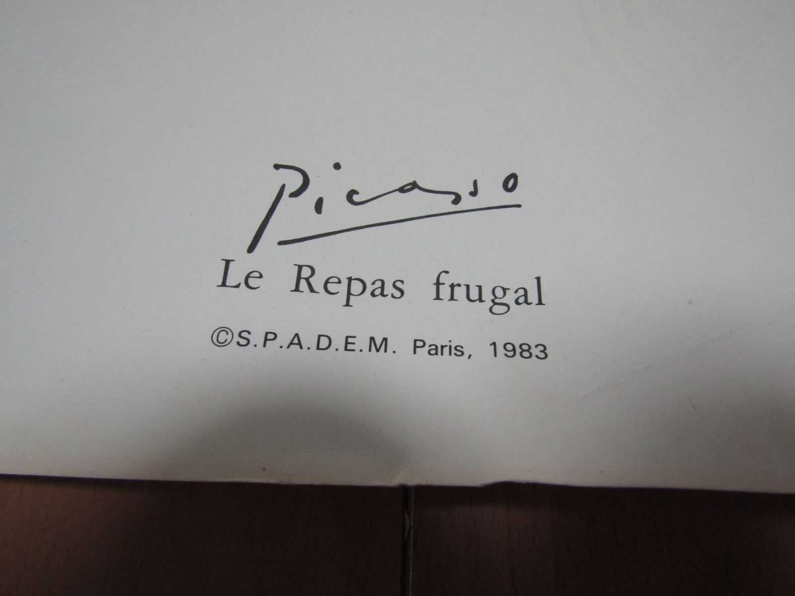 ピカソ　ポスター　Le Repas frugal　 Pablo Picasso　1983-2