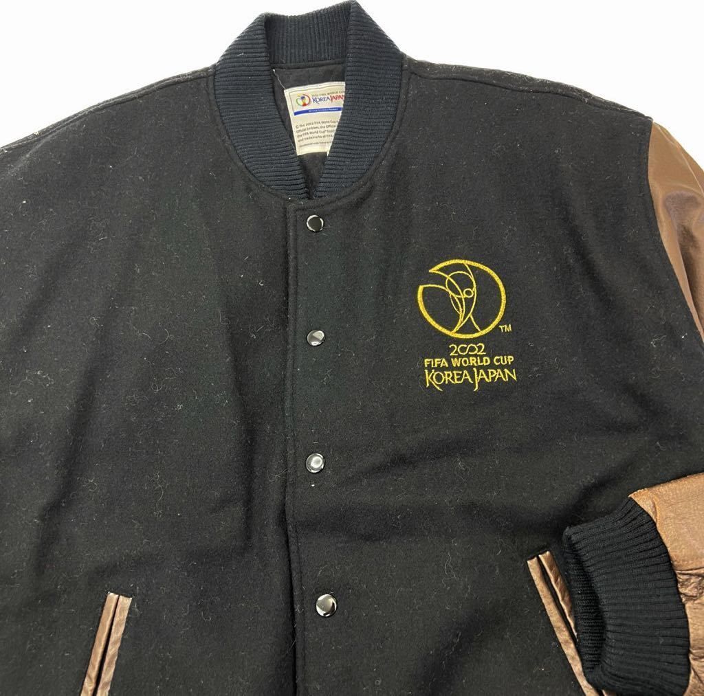 2002 FIFA ☆ KOREA JAPAN スタジャン 袖革 スタジアムジャンパー  