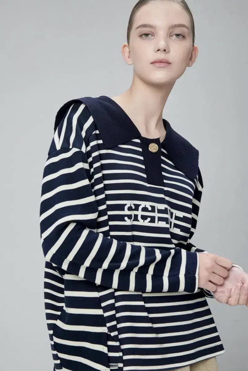 SYSTEM システム ストライプ セーラー Tシャツ The HANDSOME