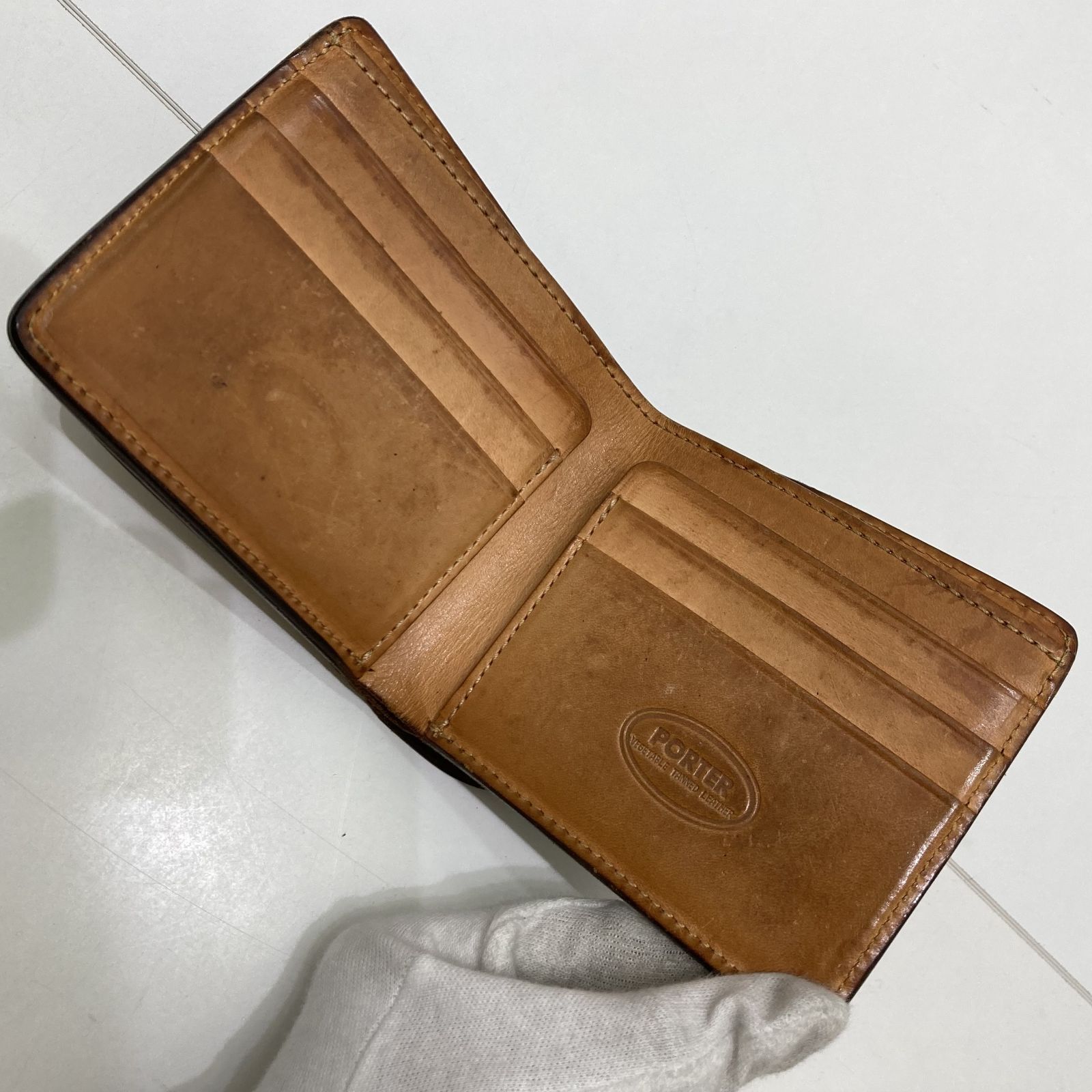 PORTER ネイチャーウォレット 二つ折り財布 廃盤 レザー 茶 ブラウン