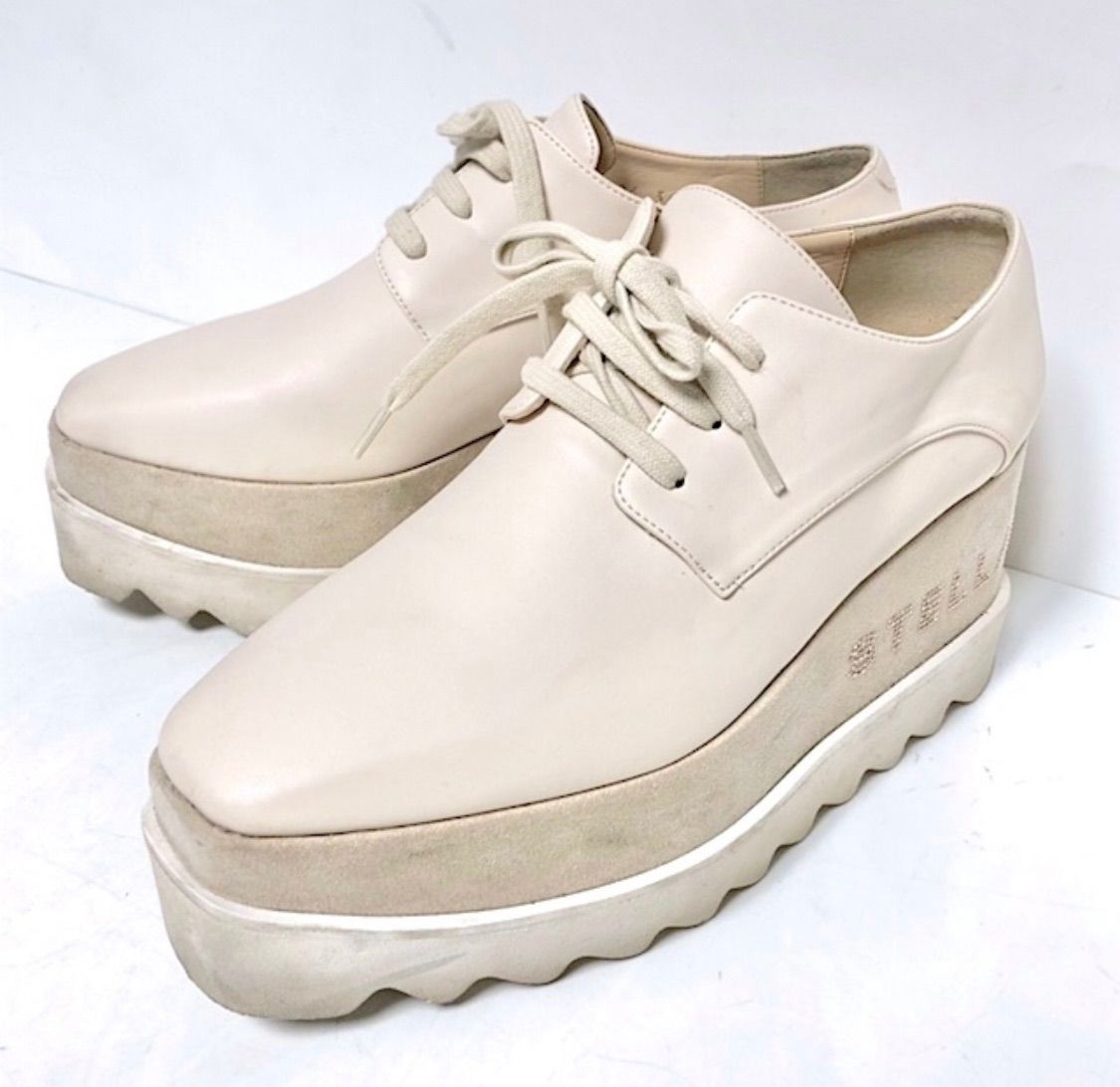 37サイズ24cm希少ホワイト　白　ステラマッカートニー厚底エリス　シューズ 37サイズ24cm希少ホワイト 白 ステラマッカートニー厚底エリス