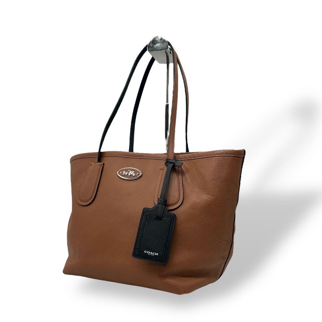 良品 1326 Coach Taxi タクシー トートバッグ レザー PVC 茶 良品 1326 Coach Taxi タクシー トートバッグ レザー PVC 茶