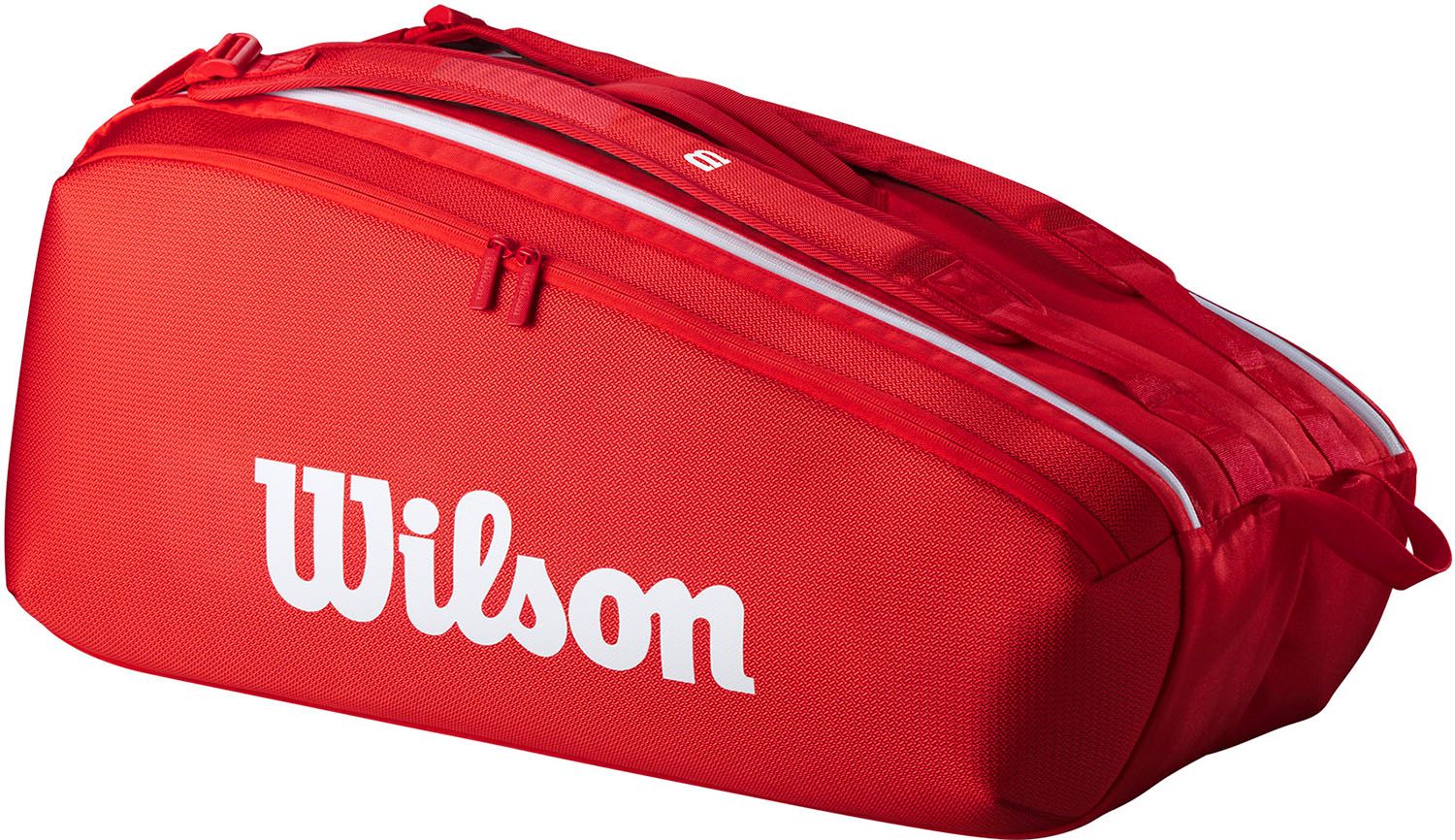 【美品】Wilsonラケットバック（赤） ウィルソン(Wilson)ラケットバッグ6本用 レッド/ホワイト