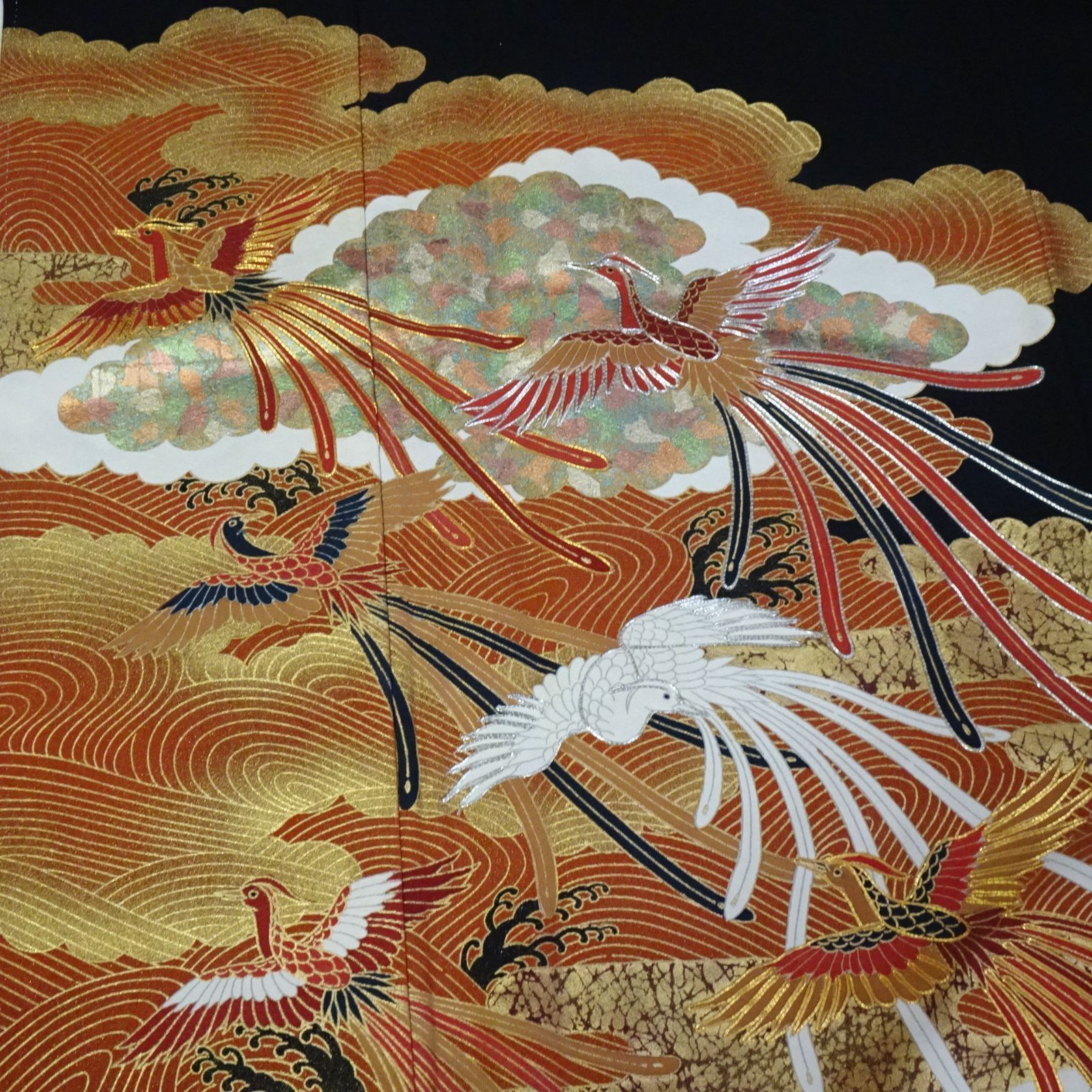 作家物 黒留袖 着物 結婚式 礼服 鳳凰 雲取り 襦袢付き【231161