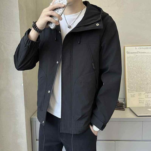 秋冬 コーデ メンズ 服 シンプル ファッション オシャレ 大人 かっこいい 大きいサイズ ストリート 紳士服 ジャケット フード付き トップス カジュアル ワークウェア
