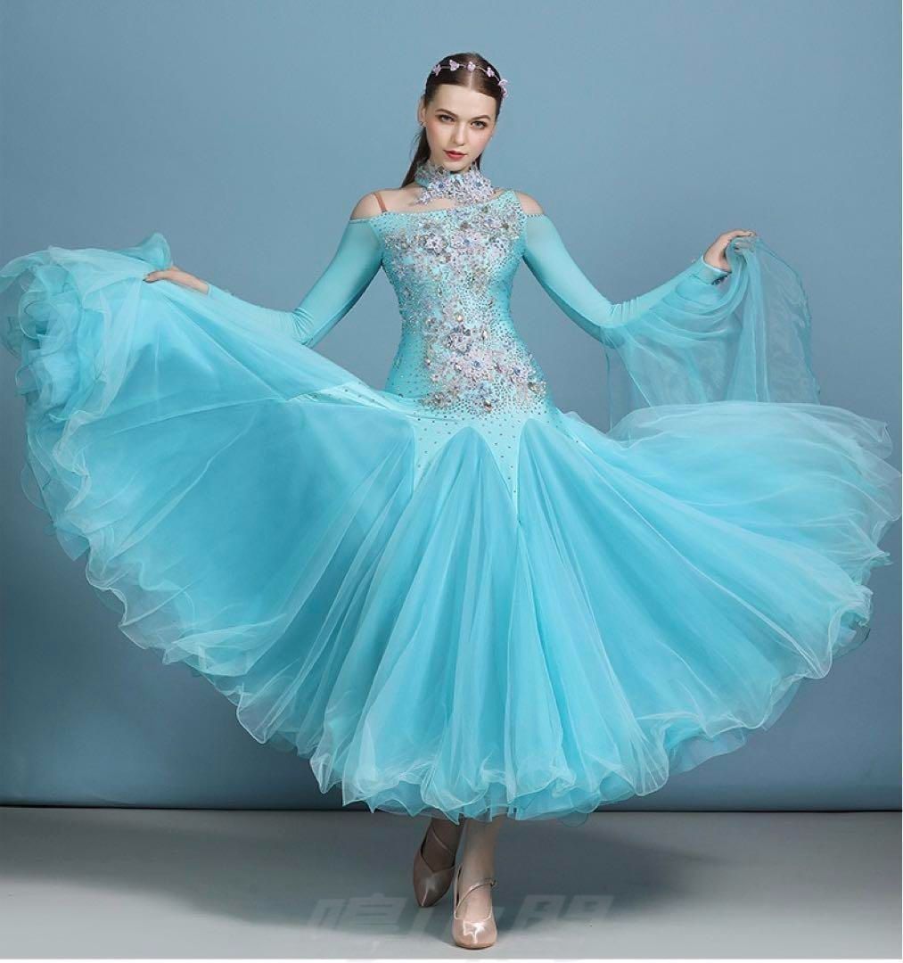 新品 25新作スタンダードドレス発表会 競技会 デモにも 胸パット付き