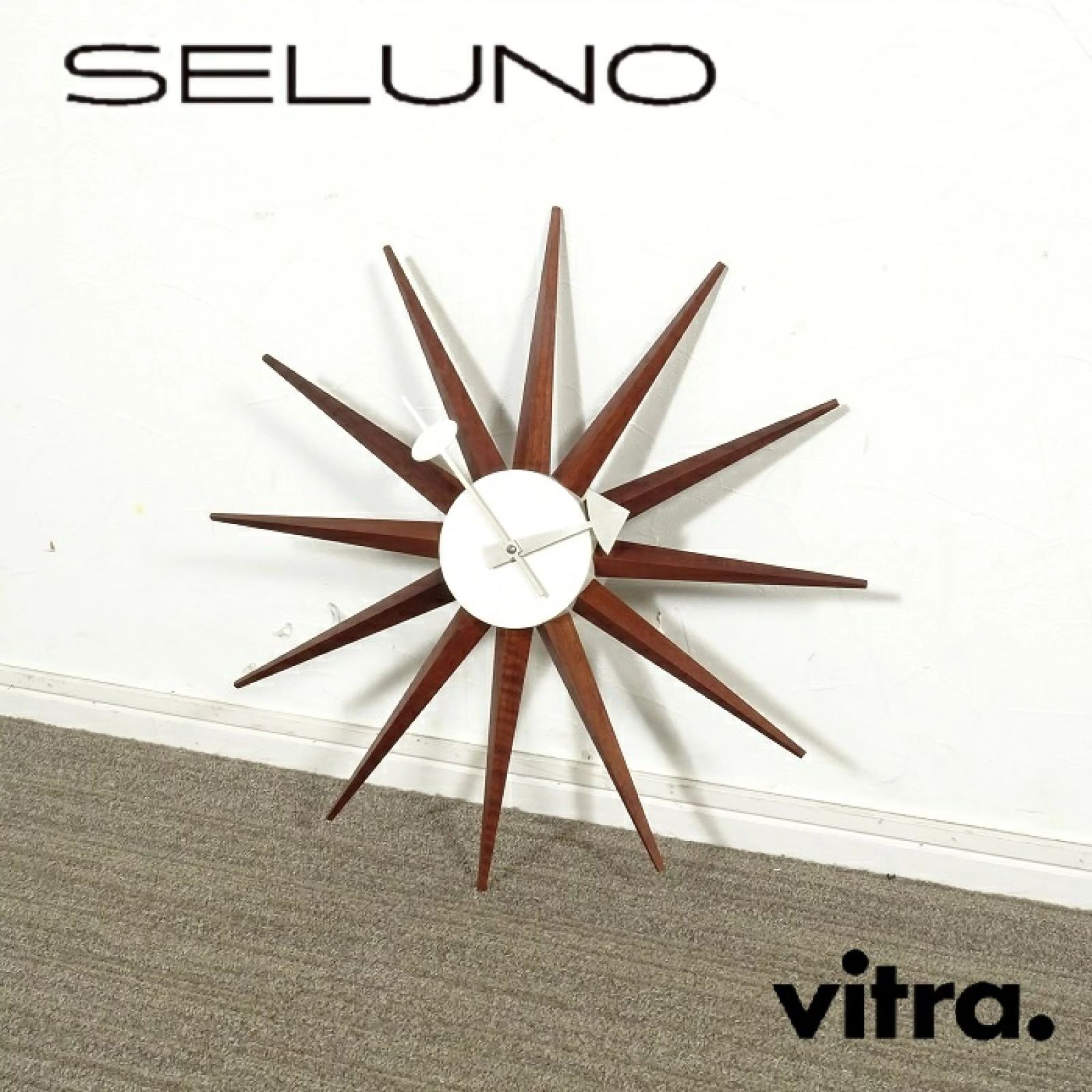 ☪ ◾︎SELUNO◾︎ 展示 Vitra ヴィトラ Sunburst | サンバースト クロック 掛け時計 | ウォールナット 6万 v392