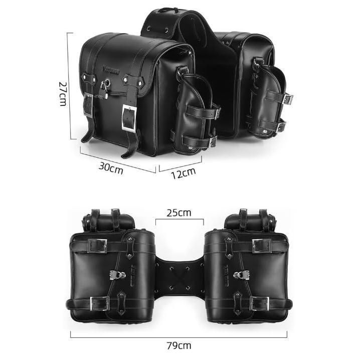 サイドバッグ 大容量レザー収納バッグ