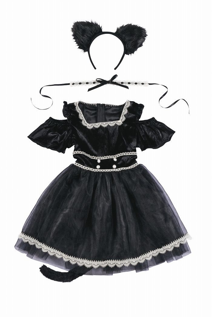 ミミシャノワール キッズ 140 [黒猫 コスプレ クロネコ 衣装 キャット