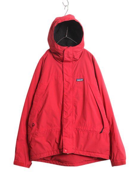 【お得なクーポン配布中!】 90s 00s  パタゴニア インファーノ ジャケット メンズ M / 古着 オールド 裏 パイル フリース フード パーカー ナイロン ハーフコート 赤