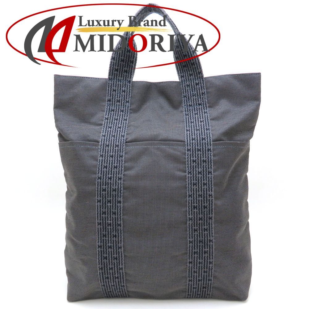 HERMES トートバッグ グレー ナイロン