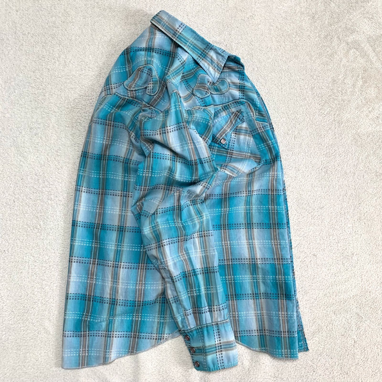 H BAR C オンブレチェックシャツ ウエスタンシャツ 50-60s H BAR C オンブレチェックシャツ ウエスタンシャツ 50-60s
