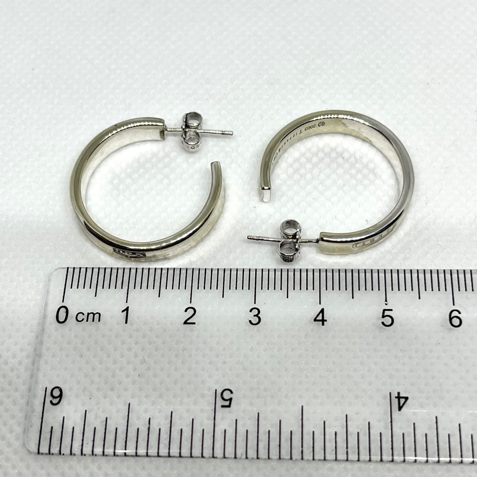 美品】TIFFANY & Co. ティファニー 1837 ナロー フープ ピアス