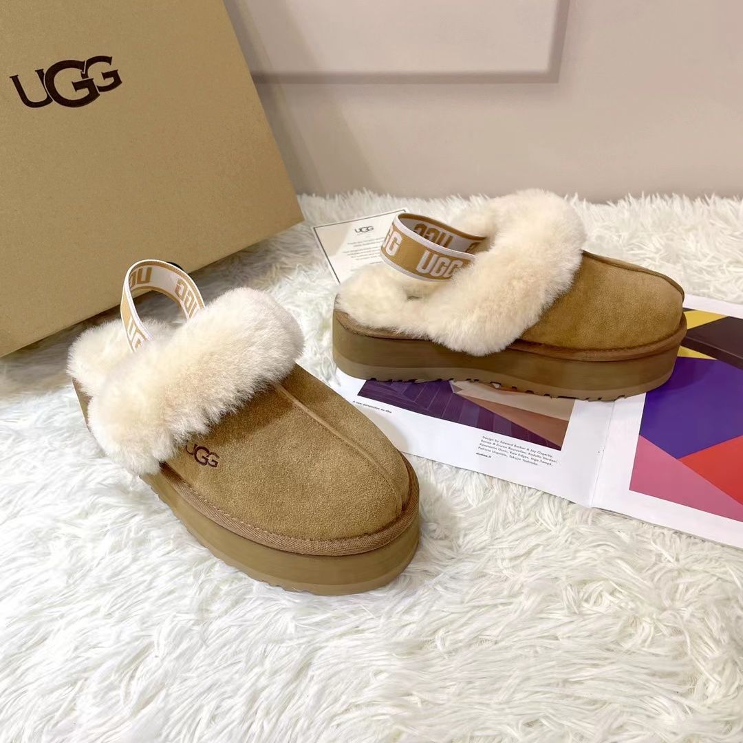 UGG FUNKETTE アグ レディース ムートン 厚底 スリッパ サンダル 箱付