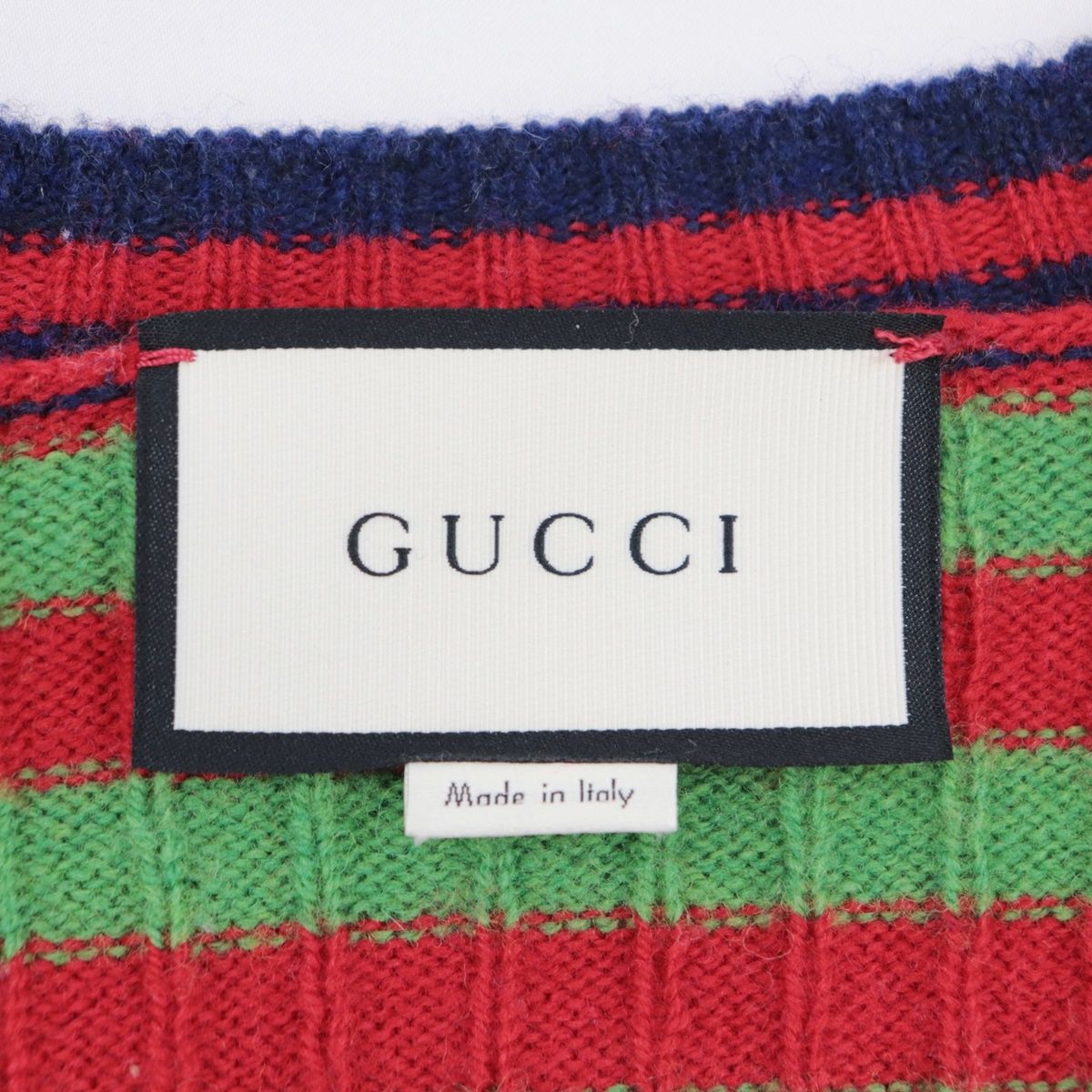 美品 グッチ ショルダーフリル カーディガン レディース 緑 赤