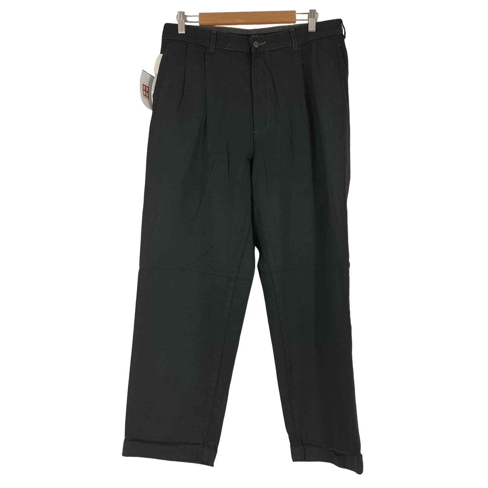 90'S RALPH LAUREN ツープリーツ チノパンツ 後染めブラック