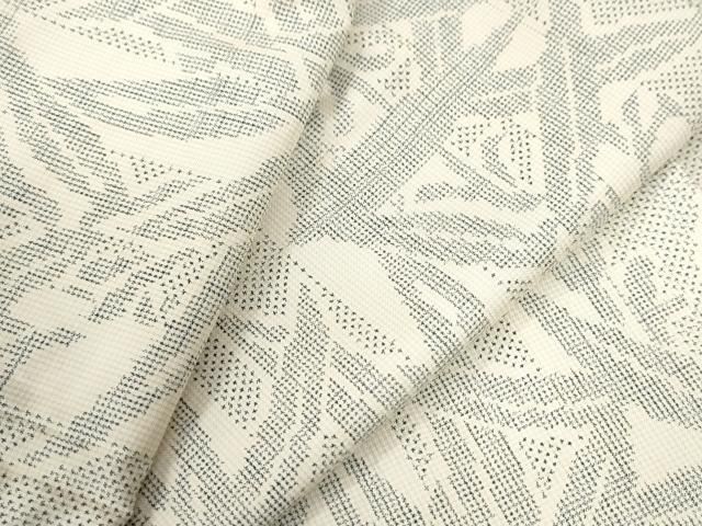 平和屋着物○本場大島紬 白大島 7マルキ 麻の葉文様 正絹 逸品 AAAU8416zg
