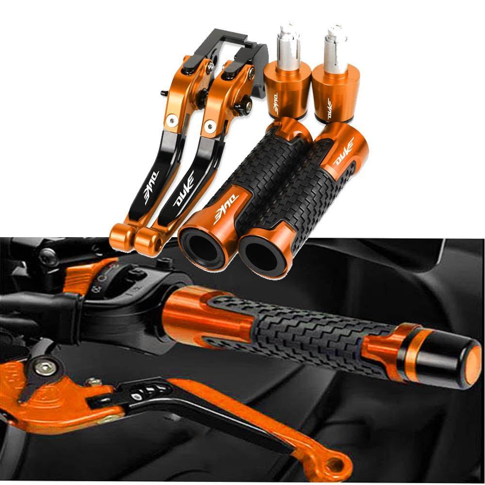 新品 MAORANG FOR RC390 DUKE390 250 200 2023 ブレーキホーンクラッチハンドルバーカバープルロッドアクセサリーオートバイアクセサリー (オレンジブラック)
