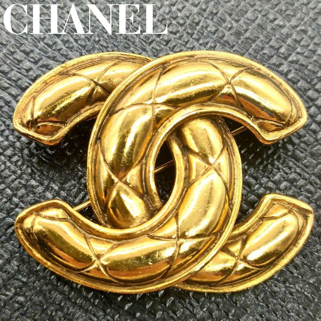シャネル　ゴールド　ブローチ　97A ヴィンテージ　ココマーク　コサージュ シャネル CHANEL ココマーク マトラッセ ブローチ ヴィンテージ
