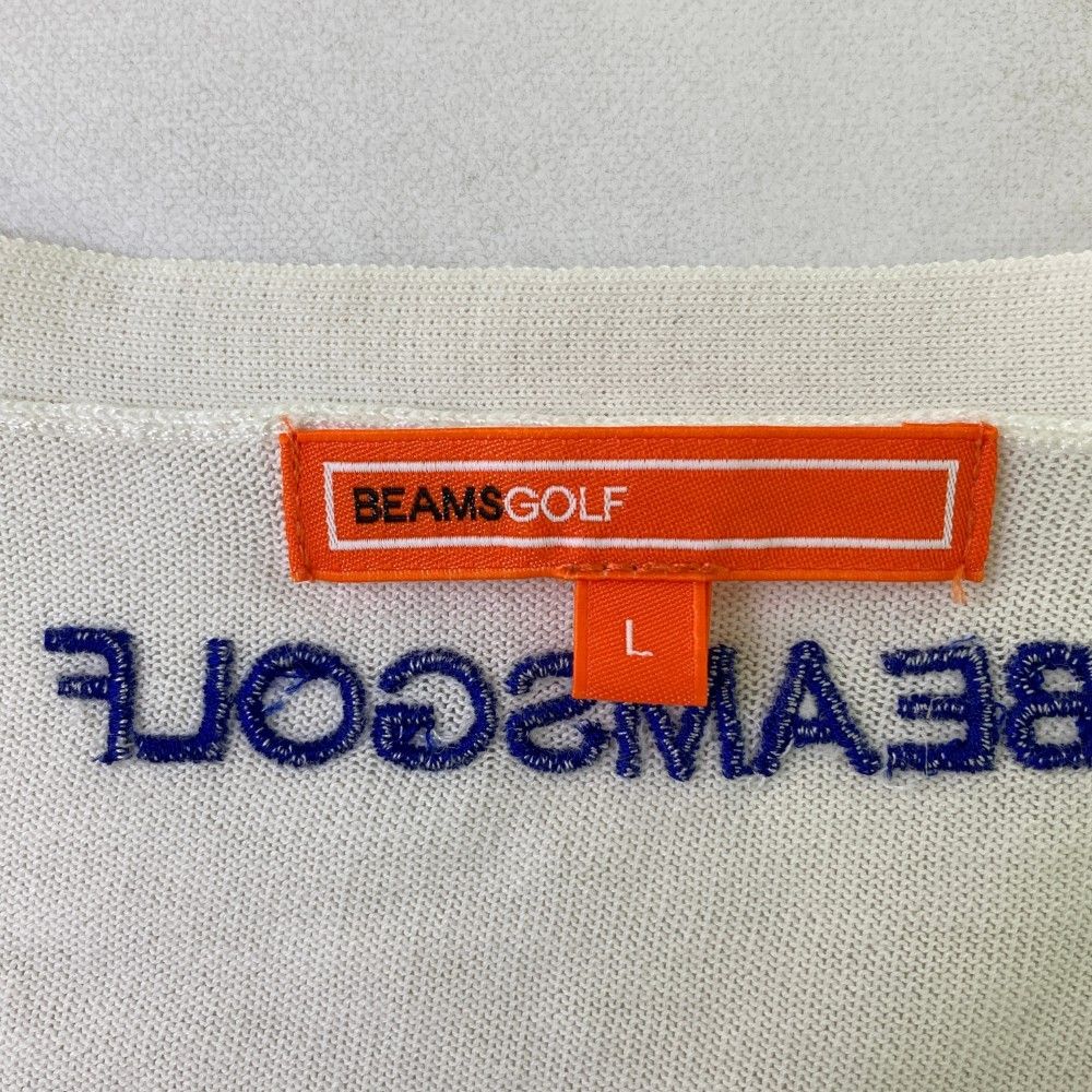 サイズ：L BEAMS GOLF ビームスゴルフ  Vネック ニットカーディガン 薄手  ネイビー系 [240101463291] ゴルフウェア レディース ストスト BEAMS GOLF ビームスゴルフ Vネック ニットカーディガン 薄手