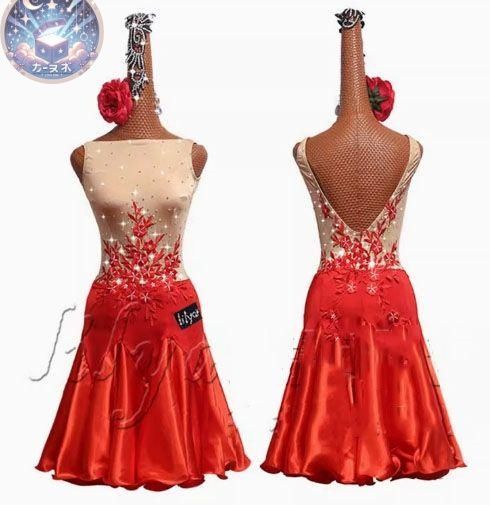 ♥ 新色 ラテンワンピース ラテンドレス 刺繍 ブラック＋ホワイト オーダーメイド