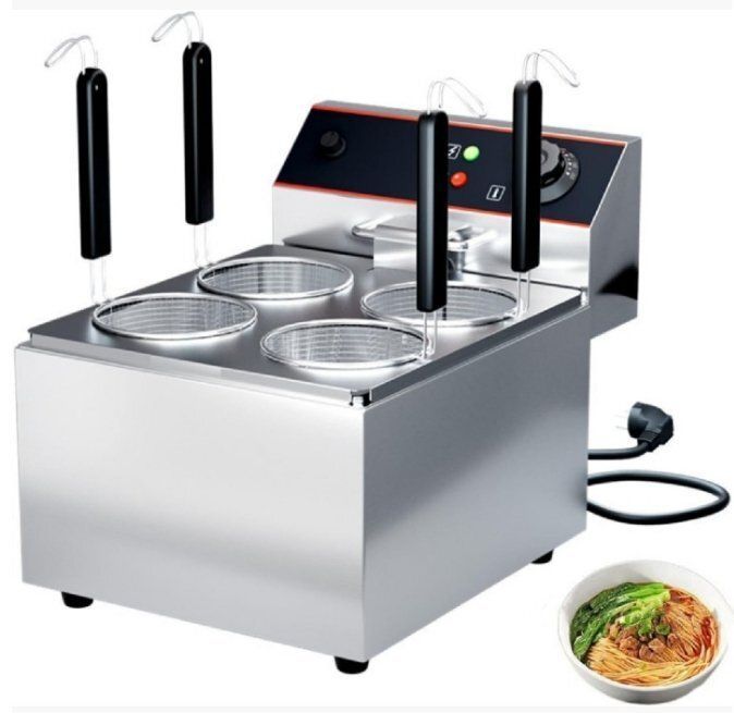 デスクトップ麺調理機ゆで麺器 麺茹で器 ゆでめんき 卓上電熱ゆで麺炉 電気パスタクッカー 4穴パスタ野菜クッカー 60-200℃温度調節