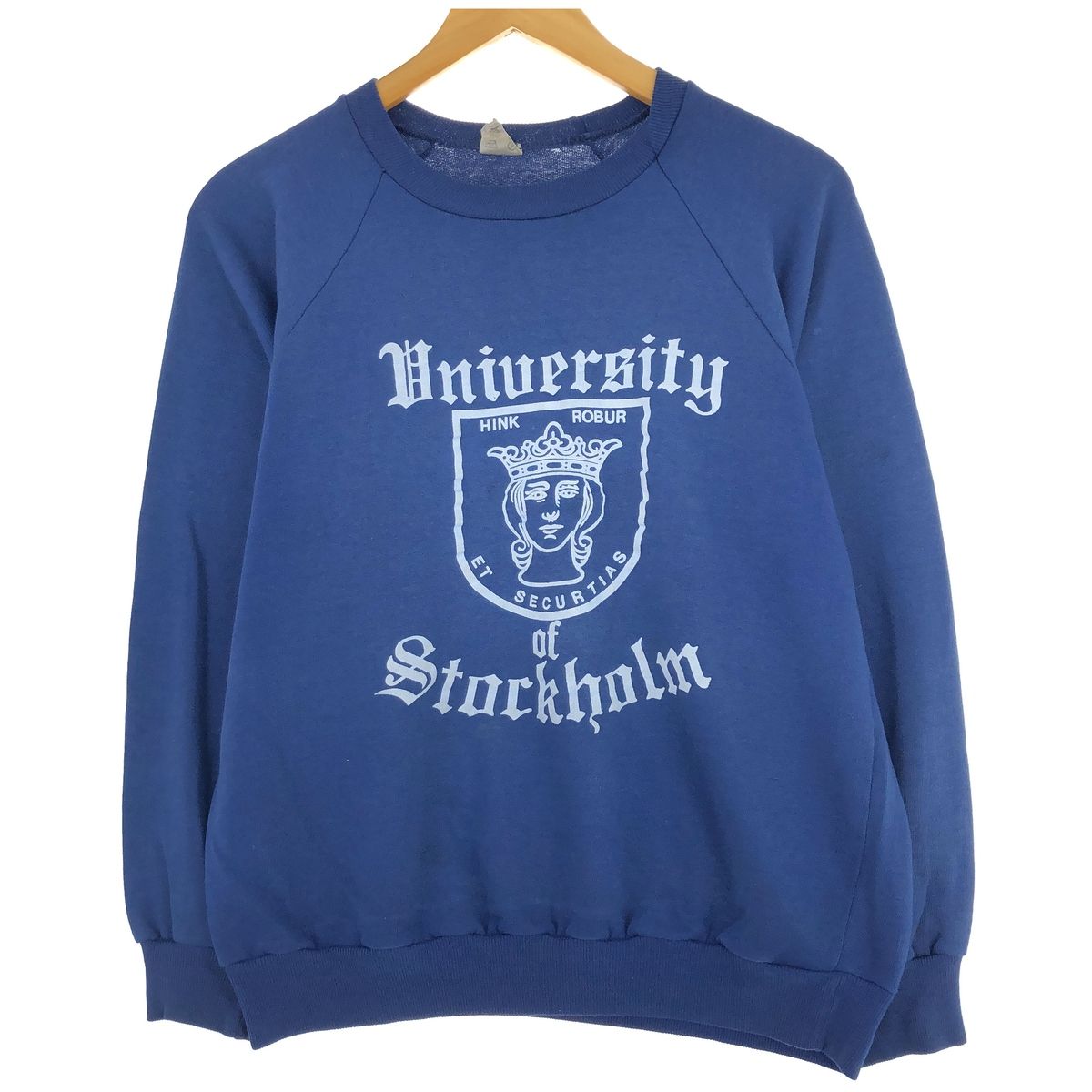 古着 univercity of Stockholm カレッジスウェットシャツ トレーナー ポルトガル製 メンズM 長袖/eaa438923