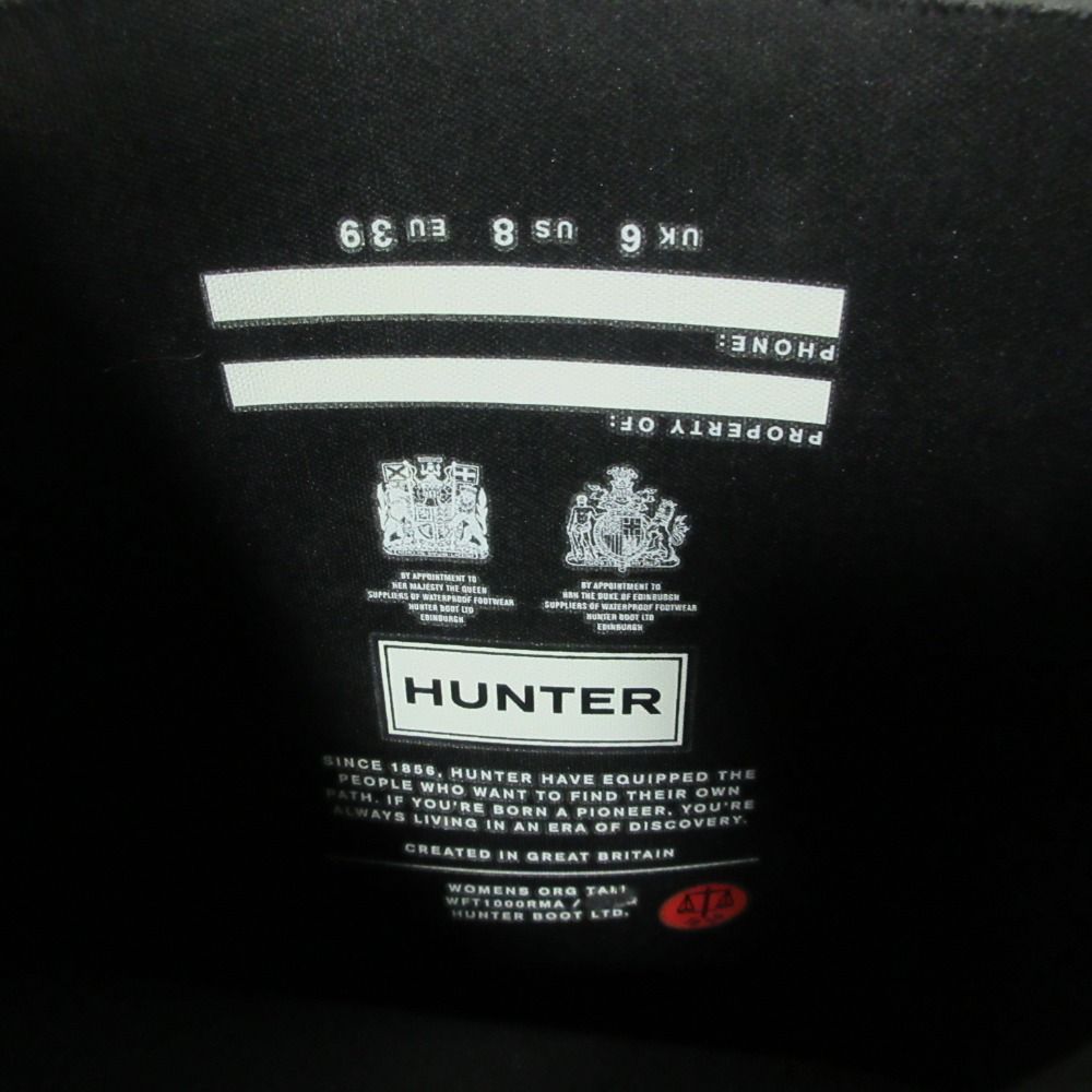 美品 HUNTER ハンター レインブーツ UK6 約25cm ブラック