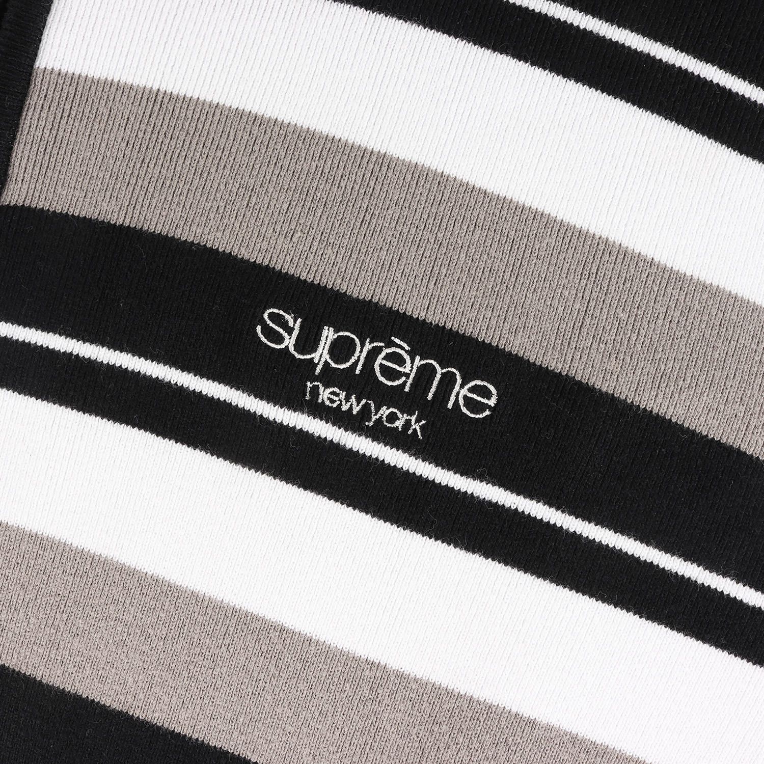 美品】Supreme ストライプ ポロシャツ グレー L 中古・古着通販