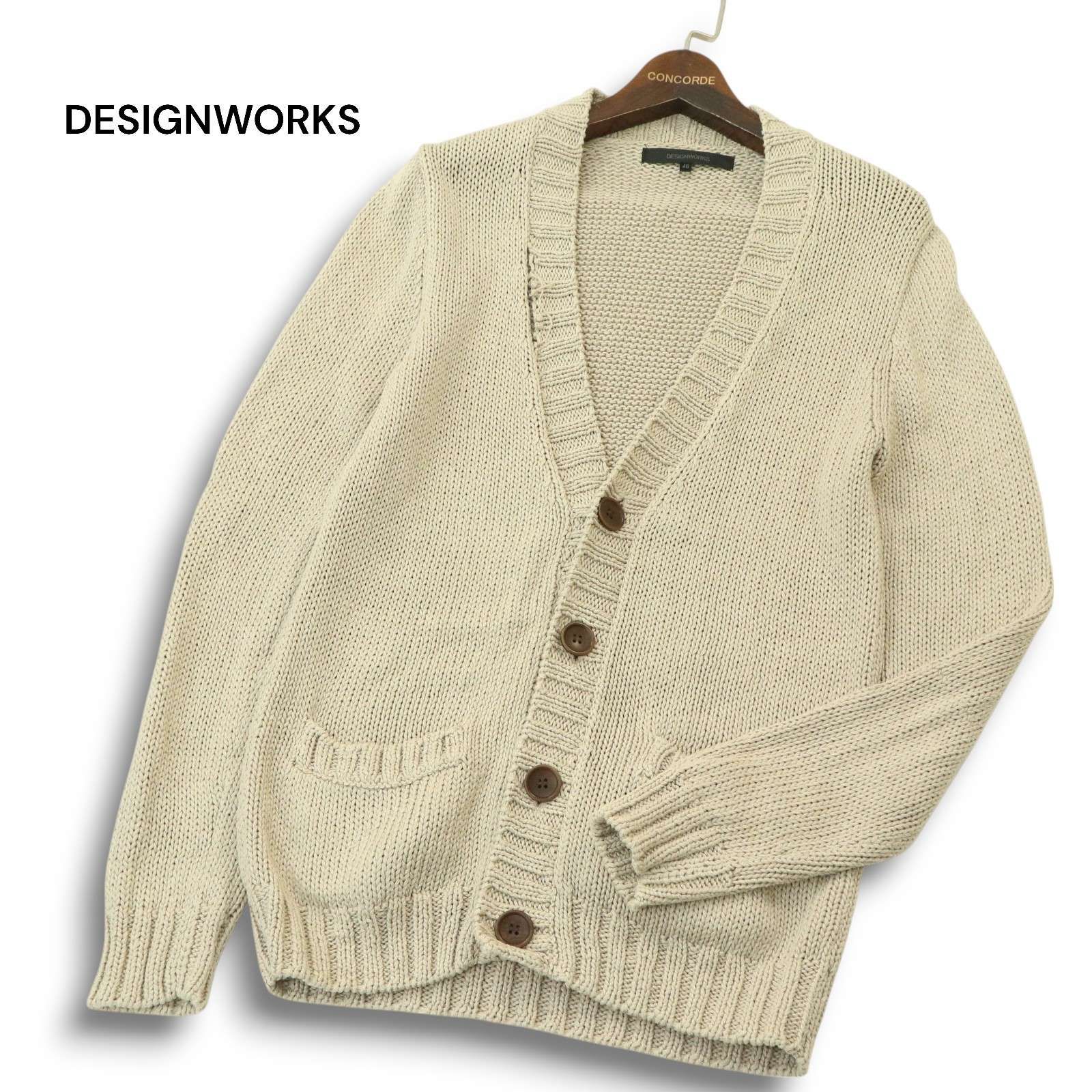 DESIGNWORKS デザインワークス アバハウス 麻 リネン混 Vネック 