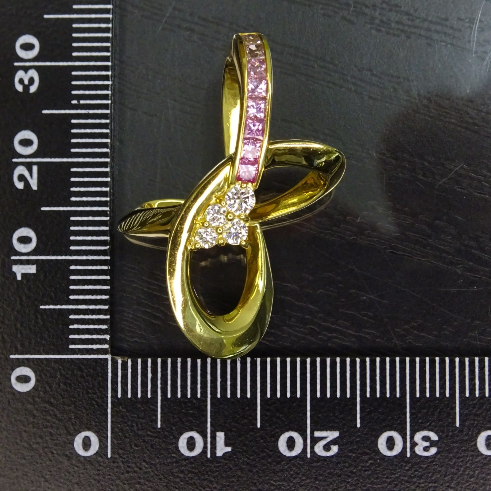 K18 サファイア ダイヤモンドペンダントトップ 18金 ゴールド GOLD 750 K18 天然ピンクサファイア0.44ct 天然