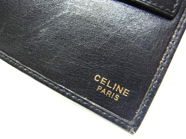 CELINE 二つ折り財布 黒 レザー □美品□ CELINE セリーヌ レザー 二つ折り 財布 ウォレット