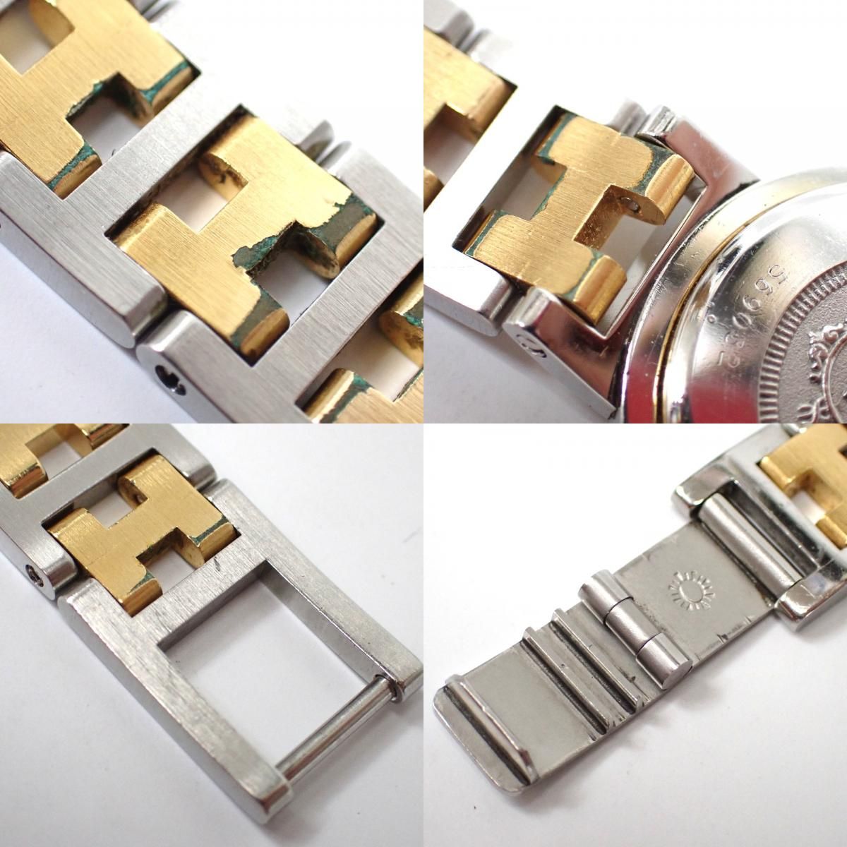 F630382 エルメス 腕時計 SS×GP ホワイト文字盤 クオーツ