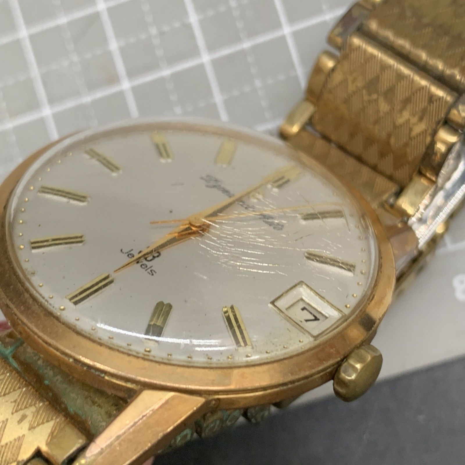 C355　可動　RICOH リコー ダイナミックオート 自動巻き メンズ腕時計 FGP 文字盤 シルバー37338-77 カレンダー※社外ベルト C355 可動 RICOH リコー ダイナミックオート 自動巻き メンズ腕時計