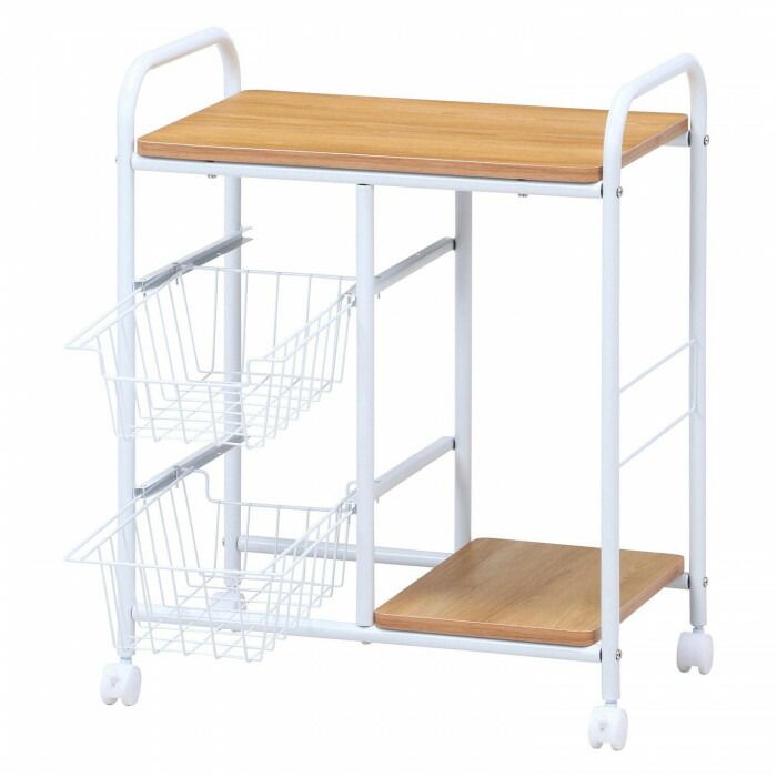 不二貿易 C D 15424 キッチンワゴン FBC-02-1 WH NA 15424