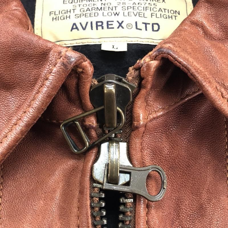 中古】AVIREX レザージャケット L ブラウン アヴィレックス[10