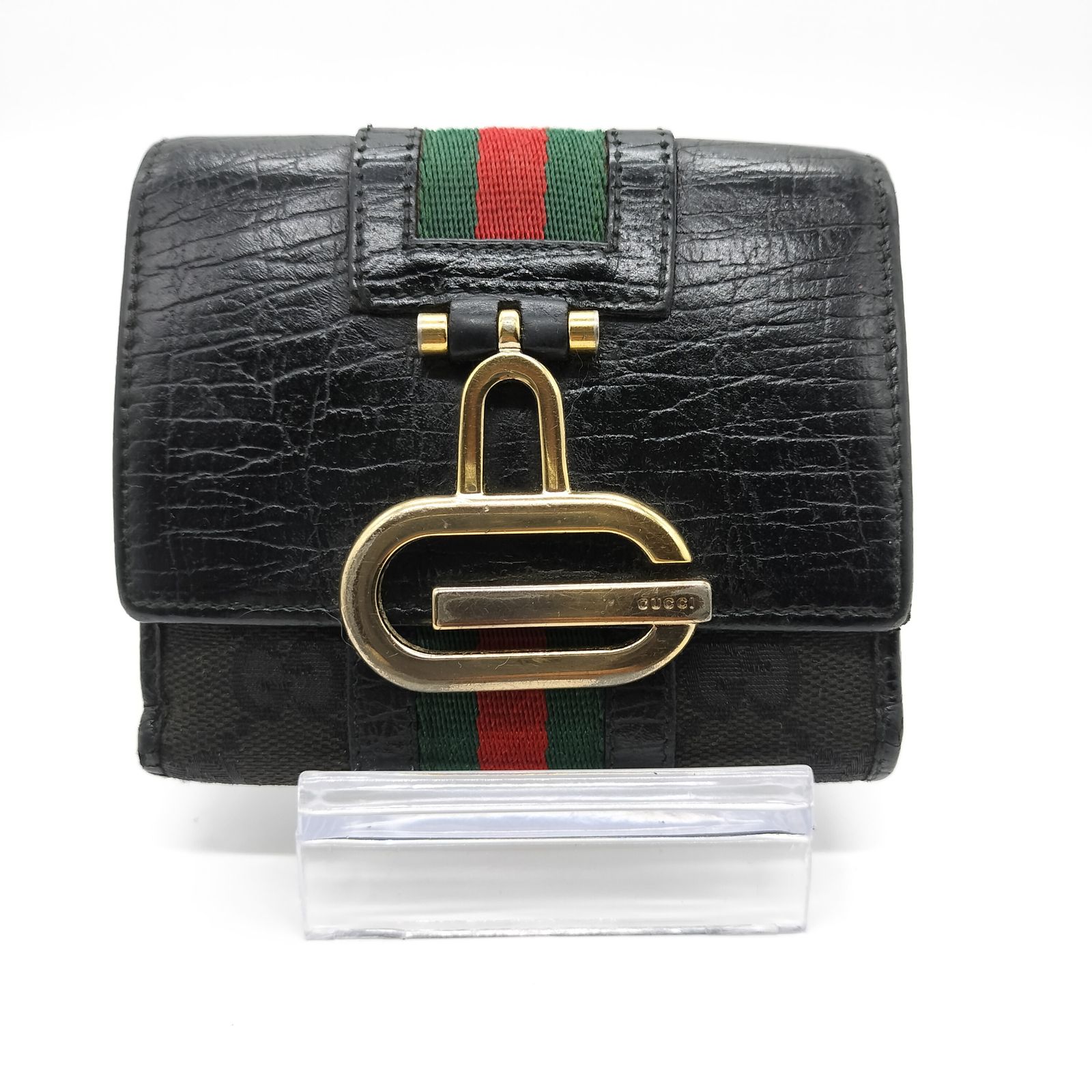 Gucci グッチ GGキャンバス シェリーライン 2つ折り財布 キャンバス