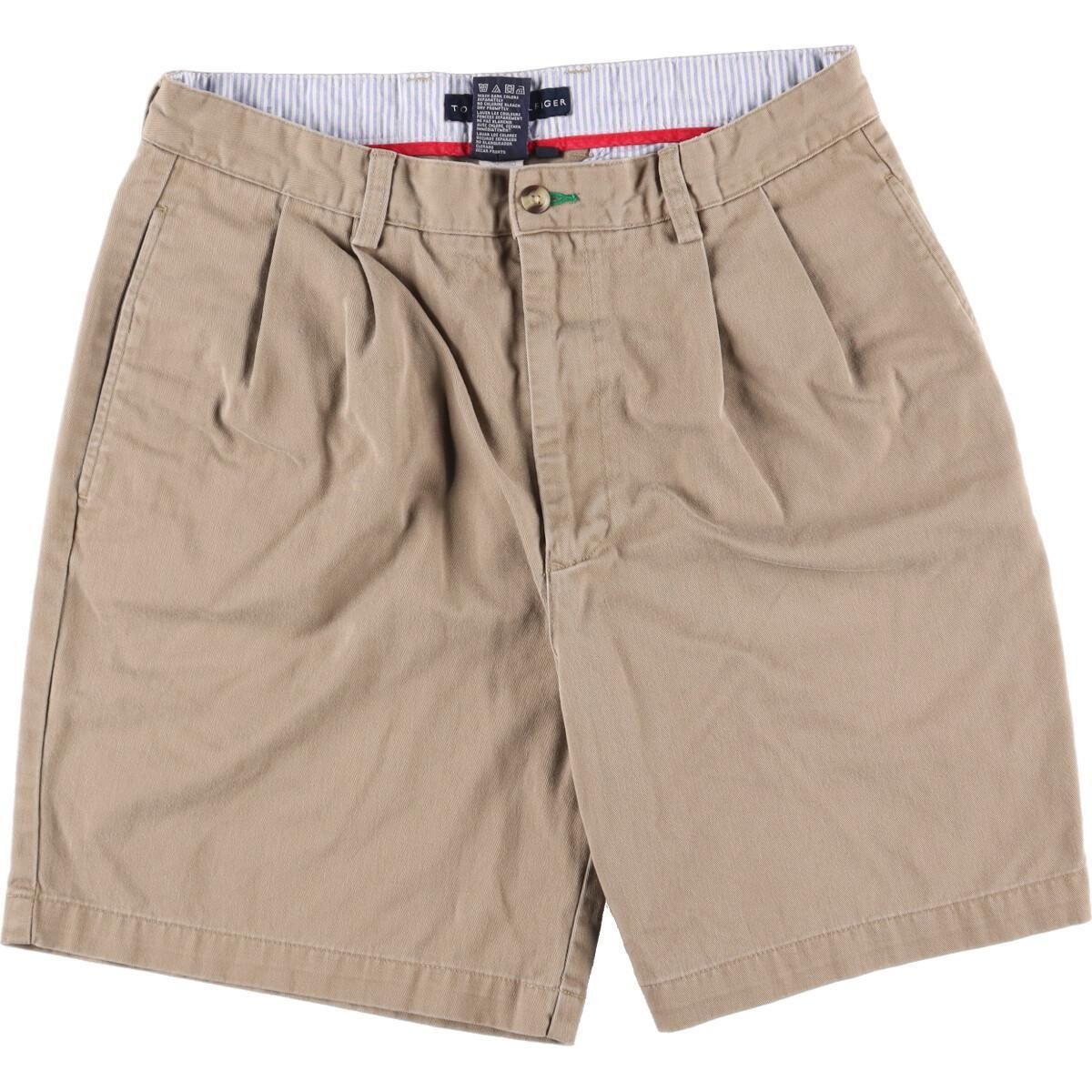 古着 トミーヒルフィガー TOMMY HILFIGER ツータック チノショーツ ショートパンツ メンズw32/eaa326164