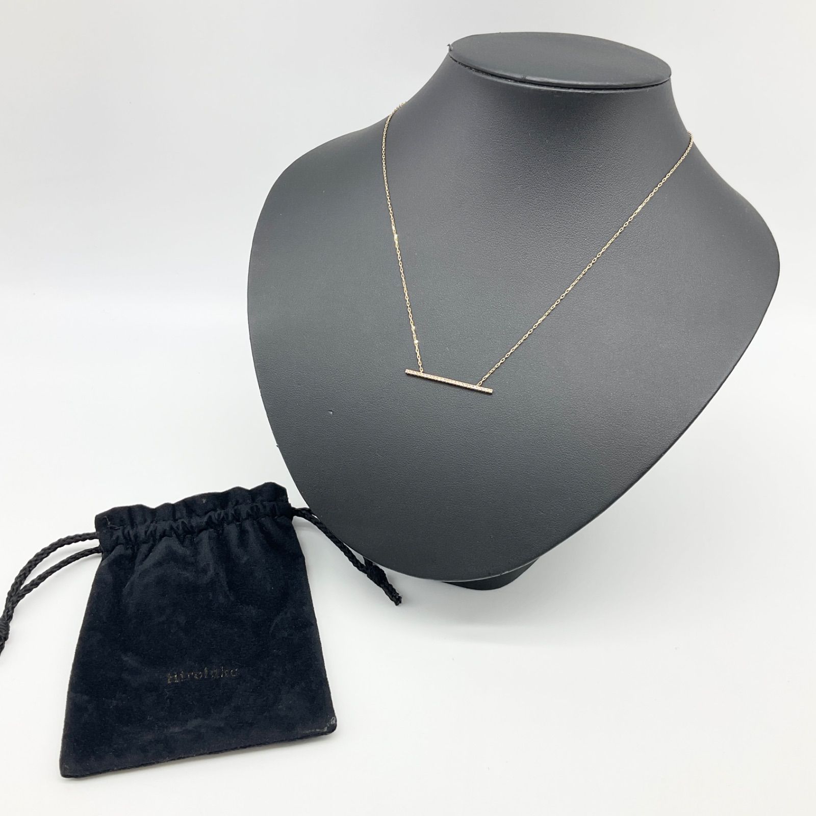 ★Hirotaka★ ダイヤネックレス M サイズ K10 YG Hirotaka ヒロタカ バーネックレス K10YG イエローゴールド