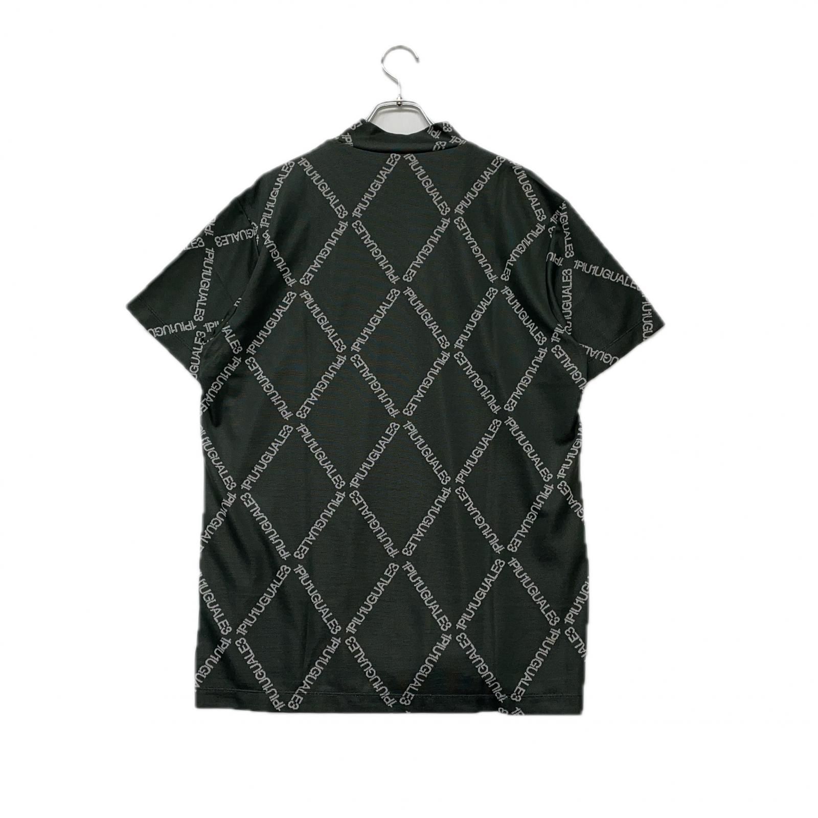 メンズ ウノピュウノウグァーレトレ 1piu1uguale3 半袖シャツ 5 L 緑系 総ロゴ柄 モックネック