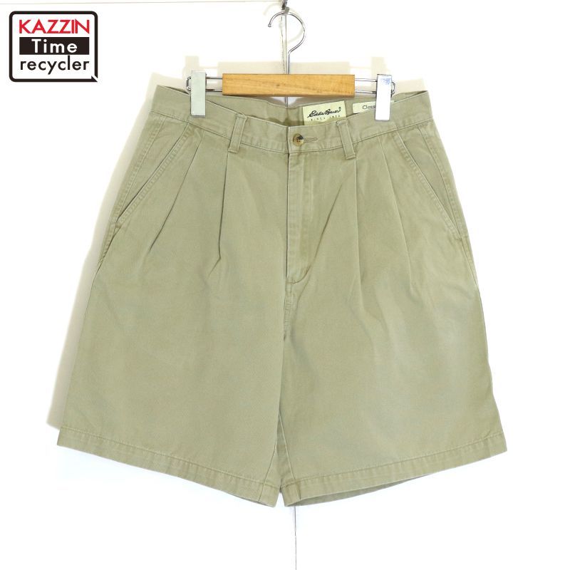 00s Eddie Bauer 2タック チノ ショートパンツ メンズ XLサイズ