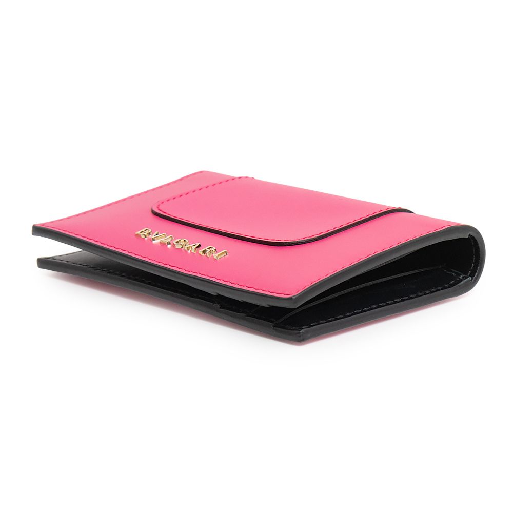 （未使用　展示品）ブルガリ BVLGARI セルペンティ カードホルダー カードケース 名刺入れ 定期入れ パスケース カーフスキン レザー ピンク ブラック バイカラー ゴールド金具 288822 ブルガリ セルペンティ カードホルダー カードケース 名刺入れ 定期